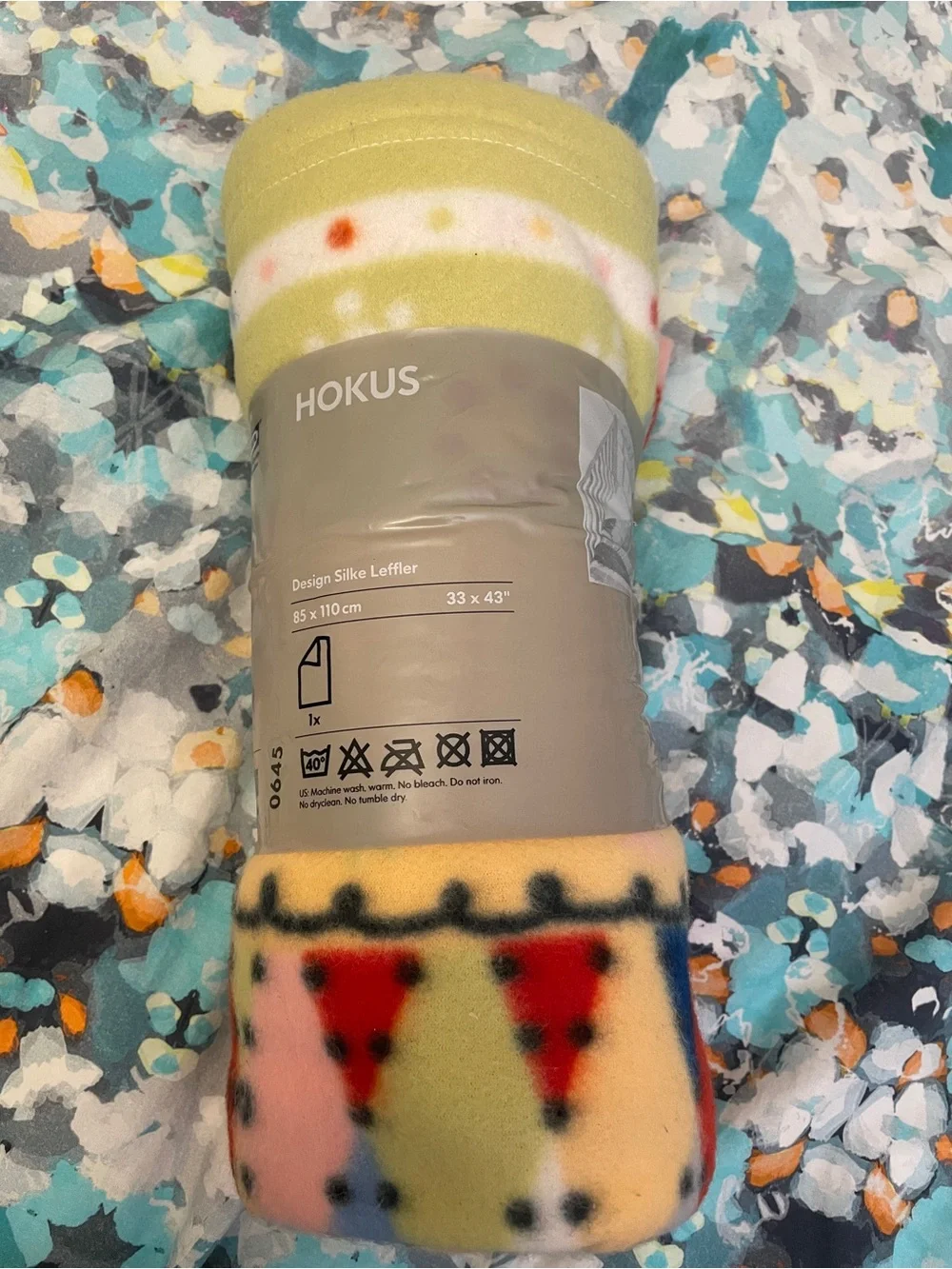 New IKEA Hokus Crib Kid Green Polka Dot Fleece Throw Blanket 33” x 43”